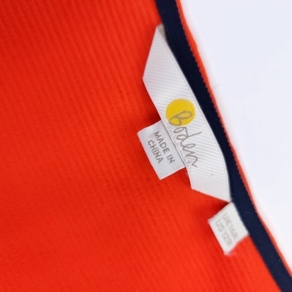 BODEN Orange Cream Thick Knit Pocketed Dress Sz 12R - Picture 5 of 13